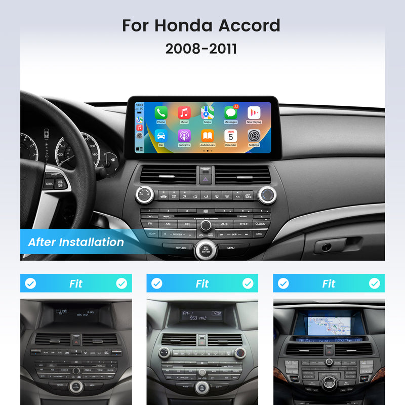 Dasaita Android12 Car Stereo for Honda Accord 8th 2008-2011 Wireless Carplay & Android Auto Car Radio | Qualcomm 665 | 12.3" 2K QLED Screen | Wifi+4G LTE | 4G/8G+64G/256G | DSP|GPS Navigation Head Unit | Optical Output