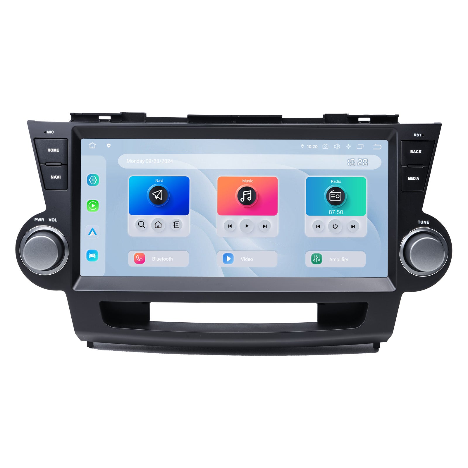 Dasaita 10.33'' Car Stereo for Toyota Highlander 2007-2014 | Android 13 Head Unit with Wireless Apple CarPlay Android Auto, 6GB+64GB GPS Navigation, Dual Knobs Plug & Play Car Radio