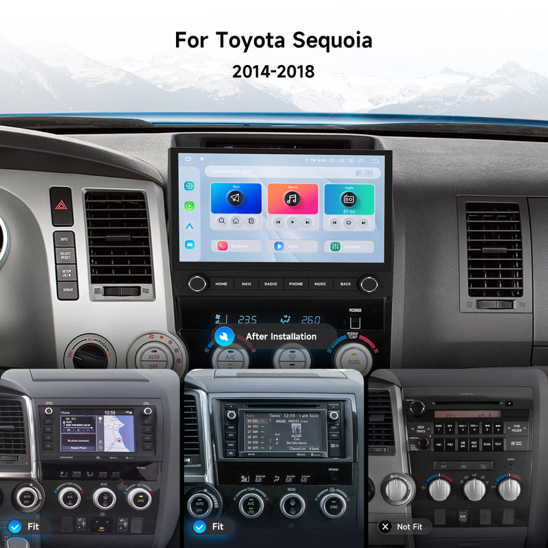 Dasaita Android13 Car Stereo for Toyota Tundra 2007-2013/Sequoia 2014-2022 LHD Wireless Carplay & Android Auto Car Radio | Qualcomm 665 | 11.5" QLED Screen | Wifi+4G LTE | 8G+256G | DTS|GPS Navigation Head Unit | Optical Output