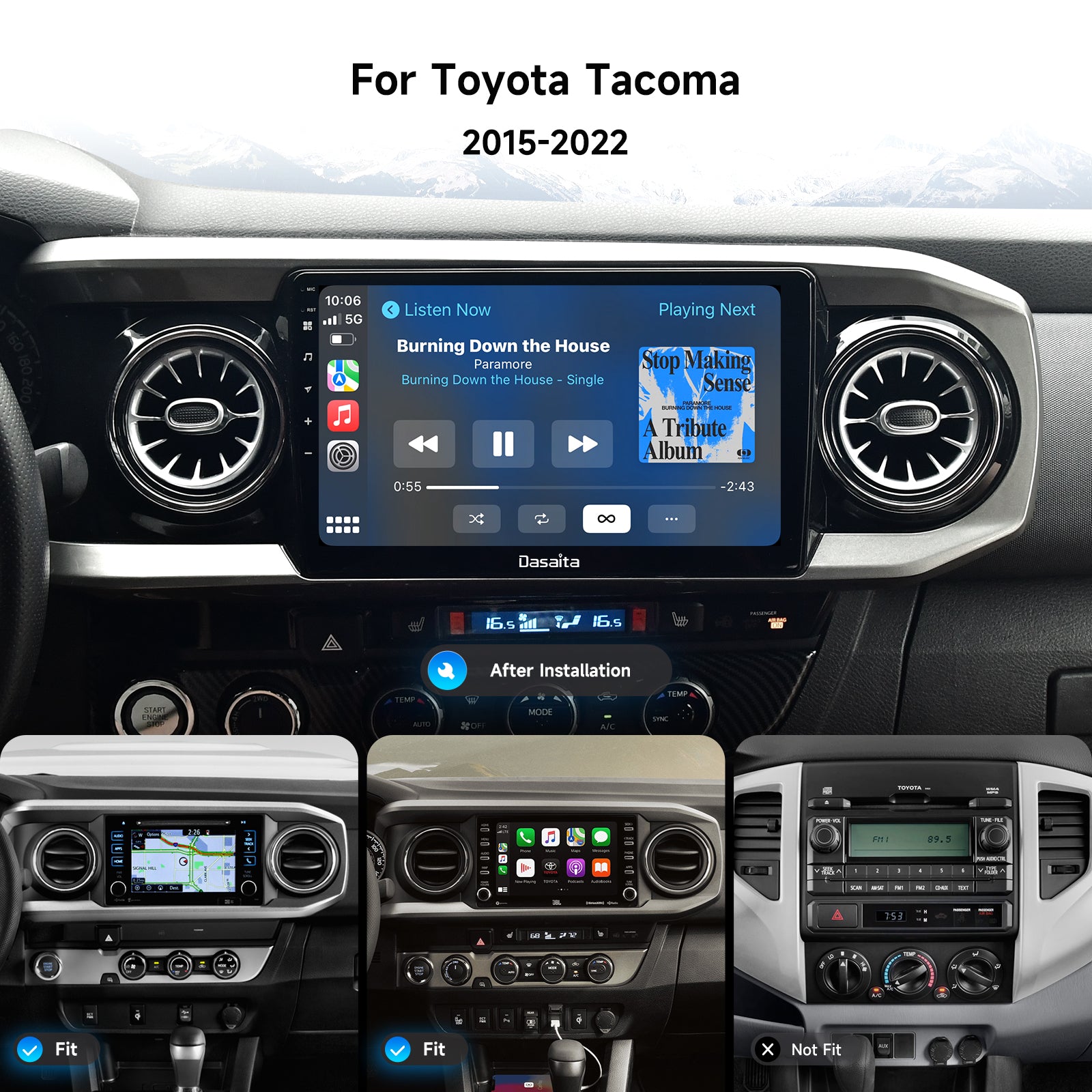 Dasaita Android13 Car Stereo for Toyota Tacoma 2016-2022 Wireless Carplay & Android Auto Car Radio|Qualcomm 665|10.2"/11.6" QLED Screen|Wifi+4G LTE|8+256G|DTS Head Unit|Optical Output