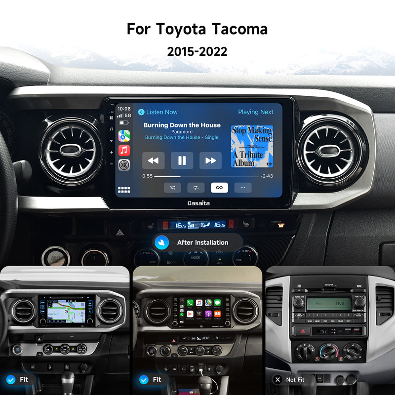 Dasaita Android 13 Car Stereo for Toyota Tacoma 2016-2022 Wireless Carplay & Android Auto Car Radio|Qualcomm 665|10.2"/ 11.6"QLED Screen|Wifi+4G LTE|8+256G|DTS Head Unit|Optical Output