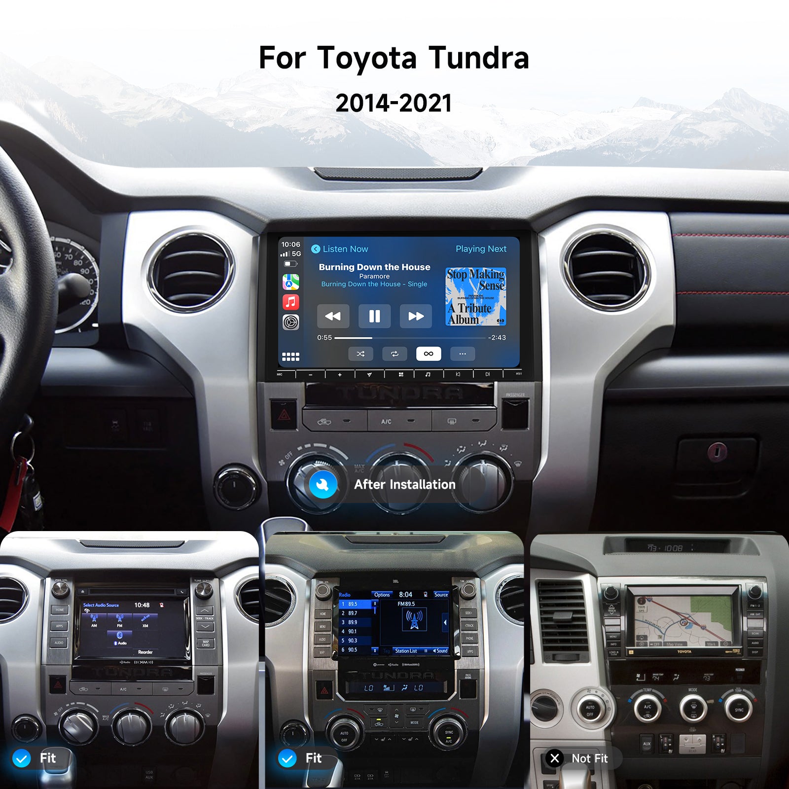 Dasaita Android13 Car Stereo for Toyota Tundra 2014-2021 Wireless Carplay & Android Auto Car Radio | Qualcomm 665 | 10.2" QLED Screen | Wifi+4G LTE | 6G/8G+64G/256G | DTS|GPS Navigation Head Unit | Optical Output