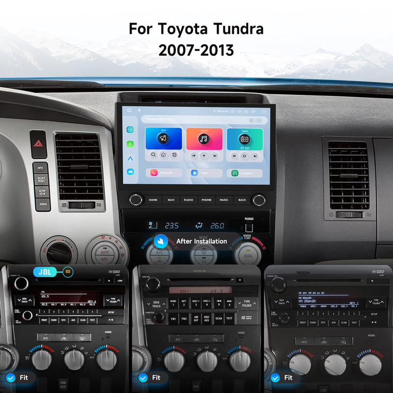 Dasaita Android13 Car Stereo for Toyota Tundra 2007-2013/Sequoia 2014-2022 LHD Wireless Carplay & Android Auto Car Radio | Qualcomm 665 | 11.5" QLED Screen | Wifi+4G LTE | 8G+256G | DTS|GPS Navigation Head Unit | Optical Output
