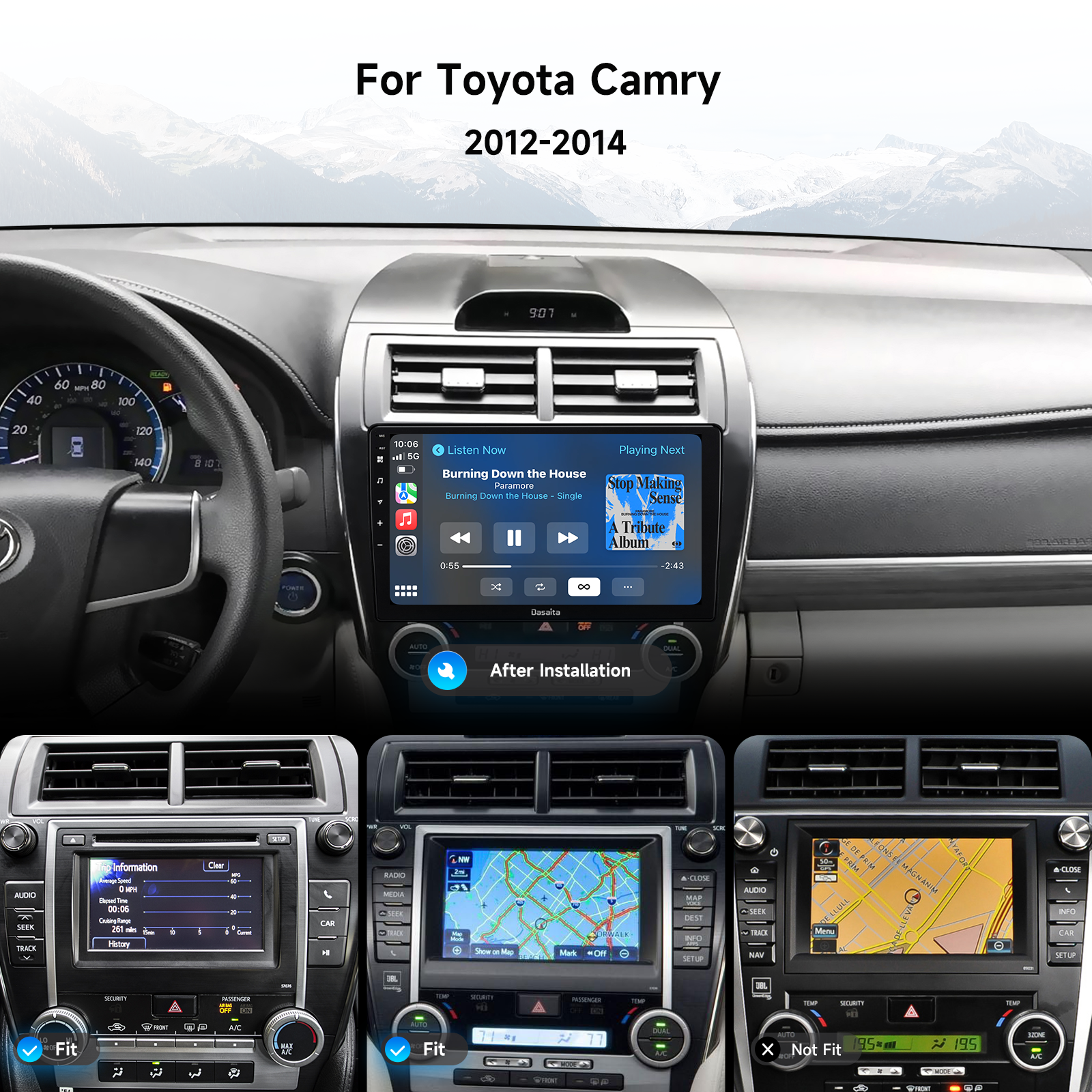 Dasaita Android 13 Car Stereo for Toyota Camry 2012 2013 2014 Wireless Carplay & Android Auto Car Radio | Qualcomm 665 | 10.2" QLED Screen | Wifi+4G LTE | 6G+64G | DTS Head Unit | Optical Output