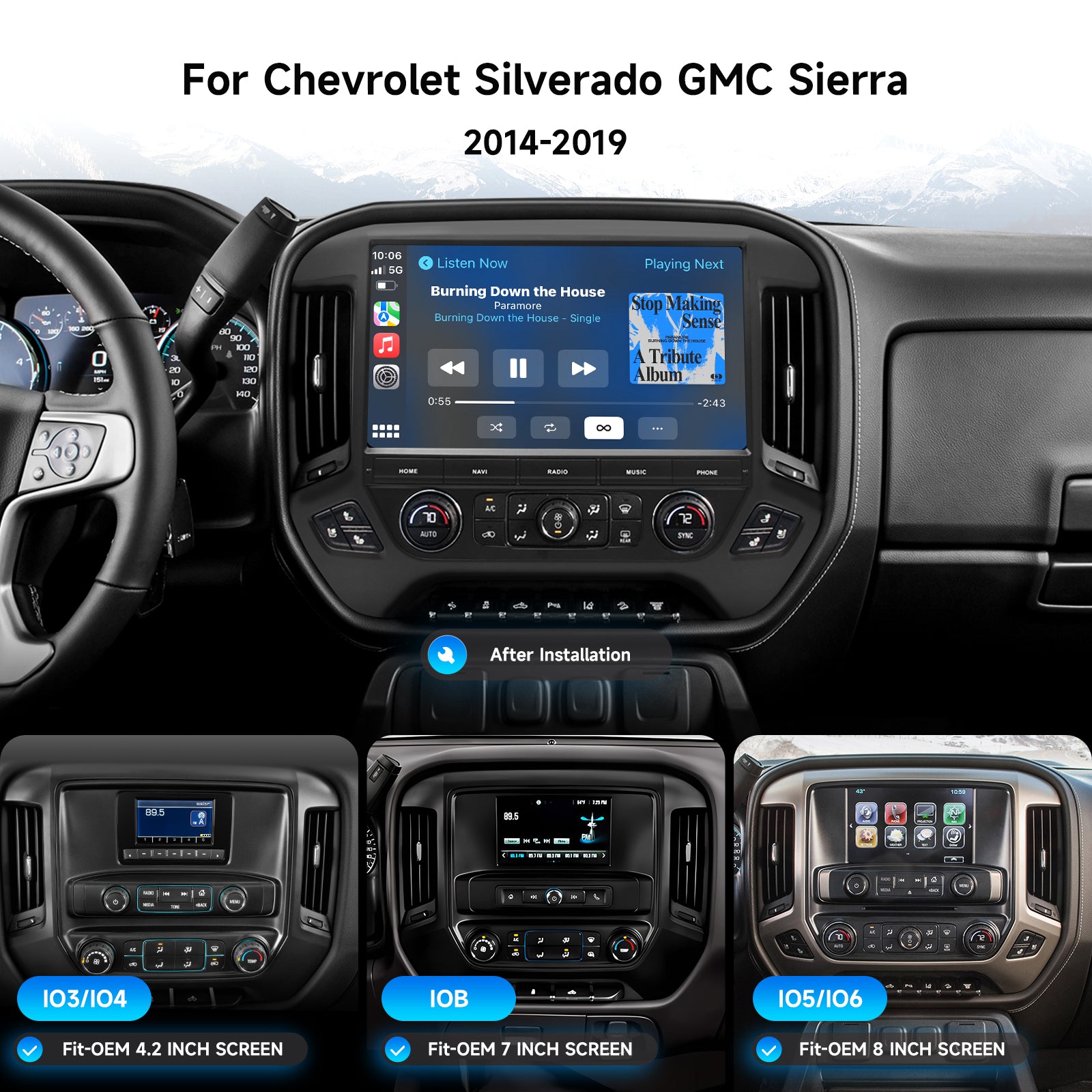 Dasaita Android13 Car Stereo for Chevrolet Silverado GMC Sierra 2014-2019 Wireless Carplay & Android Auto Car Radio | Qualcomm 665 | 13.3" 2K QLED Screen | Wifi+4G LTE |8G+256G | DTS|GPS Navigation Head Unit | Optical Output