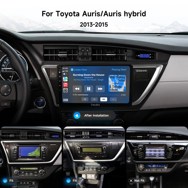 Dasaita Android13 Car Stereo for Toyota Auris 2013 2014 Wireless Carplay & Android Auto Car Radio | Qualcomm 665 | 10.2" QLED Screen | Wifi+4G LTE | 6G/8G+64G/256G | DTS|GPS Navigation Head Unit | Optical Output