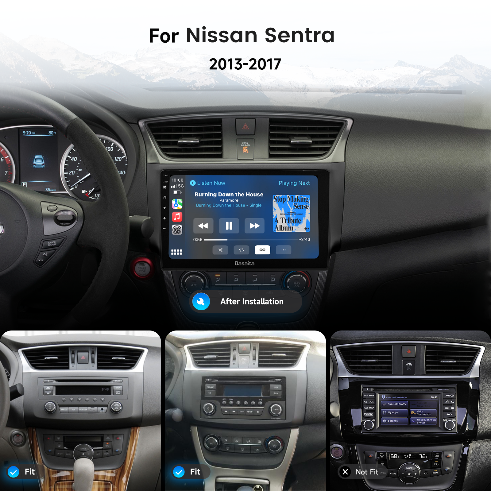 Dasaita Android 13 Car Stereo for Nissan Sylphy Pulsar Sentra 2012-2018 Wireless Carplay & Android Auto Car Radio | Qualcomm 665 | 10.2" QLED Screen | Wifi+4G LTE | 6G+64G | DTS Head Unit | Optical Output