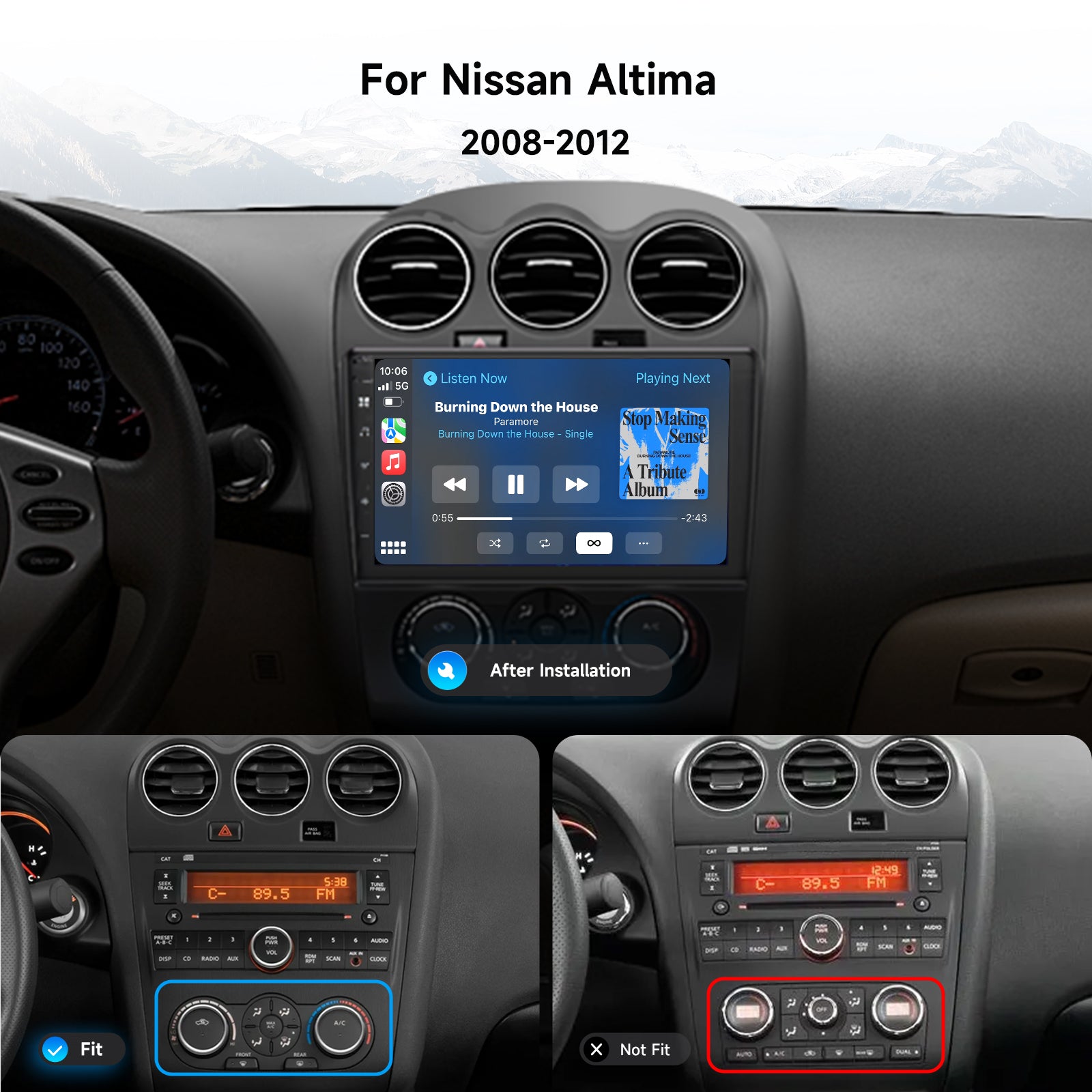 Dasaita Android13 Car Stereo for Nissan Altima 2008-2012 Wireless Carplay & Android Auto Car Radio| Qualcomm 665 | 9" QLED Screen | Wifi+4G LTE |6G+64G|DTS|GPS Navigation Head Unit| Optical Output