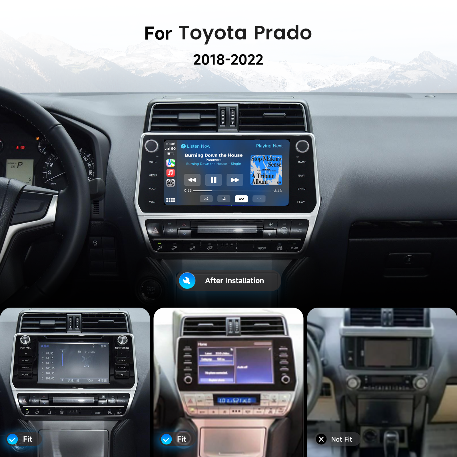 Dasaita Android13 Car Stereo for Toyota Prado 2018-2022 Wireless Carplay & Android Auto Car Radio| Qualcomm 665 | 10.2" QLED Screen | Wifi+4G LTE |8G+256G|DTS|GPS Navigation Head Unit| Optical Output