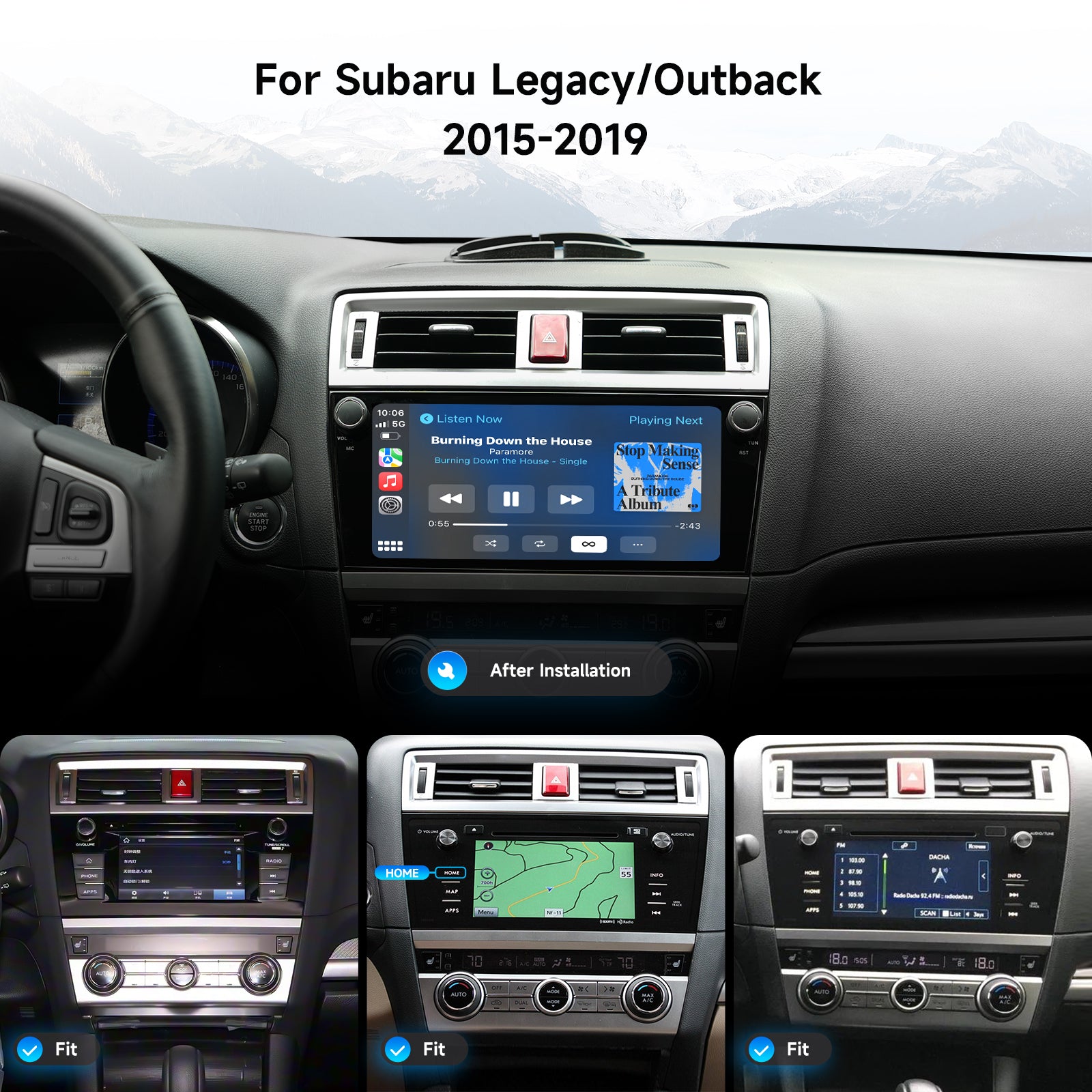 Dasaita Android 13 10.33″ for Subaru Outback & Legacy (2015-2019) QLED Factory Style Head Unit | Octa-Core 8+256GB | Wireless CarPlay/Android Auto | Hi-Fi Audio & Physical Knob | Plug & Play Upgrade