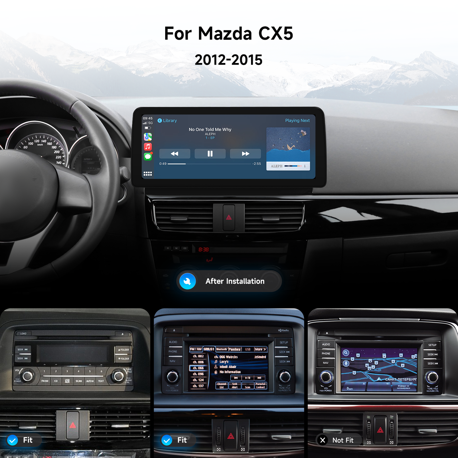 Dasaita Android13 Car Stereo for Mazda CX5 2012-2015 Wireless Carplay & Android Auto Car Radio| Qualcomm 665 | 12.3" 2K QLED Screen | Wifi+4G LTE |6G+64G|DTS|GPS Navigation Head Unit| Optical Output