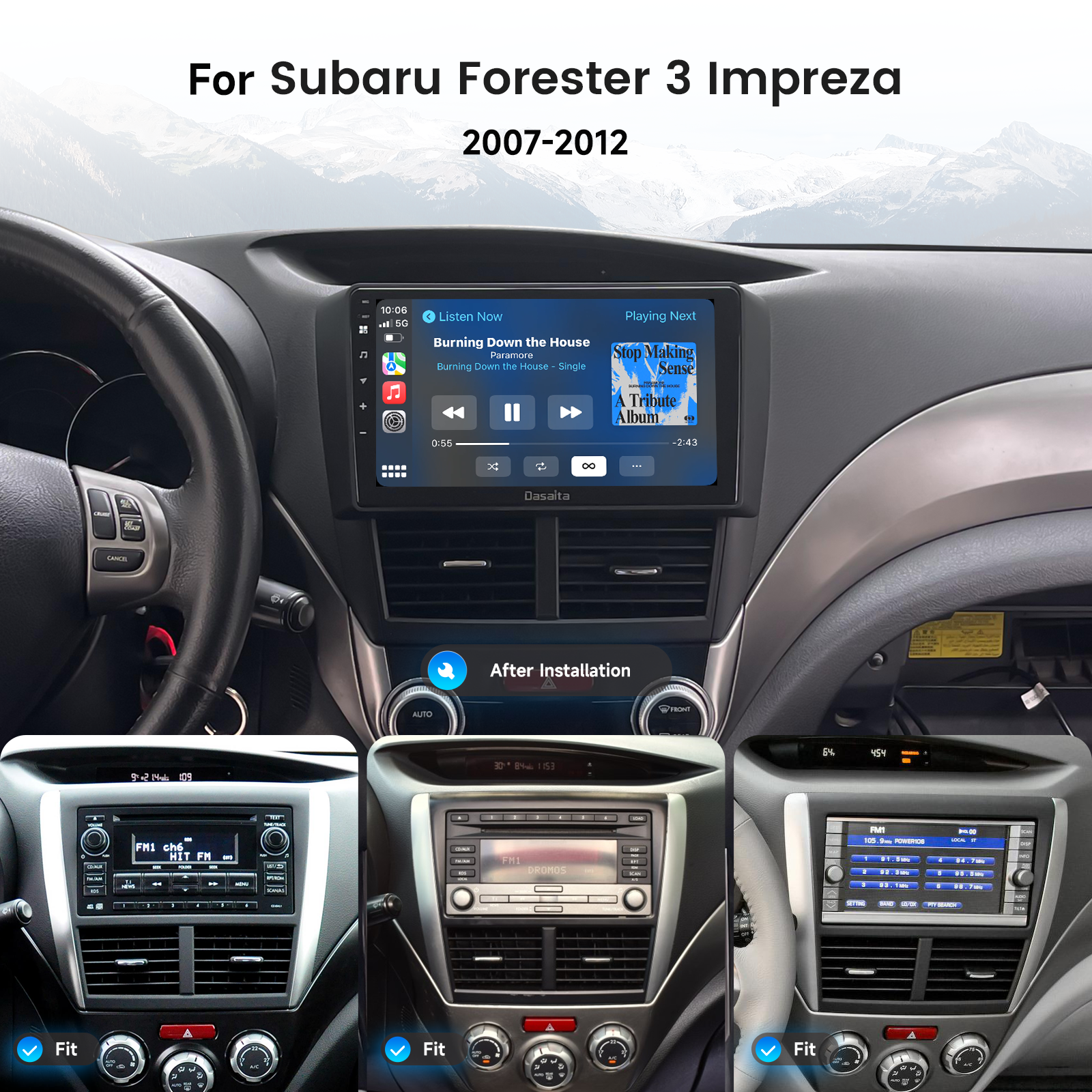 Dasaita Android13 Car Stereo for Subaru Forester 3 Impreza 2007-2012 Wireless Carplay & Android Auto Car Radio| Qualcomm 665 | 9" QLED Screen | Wifi+4G LTE |6G+64G|DTS|GPS Navigation Head Unit| Optical Output