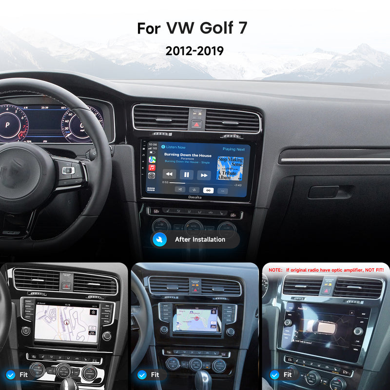 Dasaita Android13 Car Stereo for VW Golf 7 2012-2019 LHD Wireless Carplay & Android Auto Car Radio| Qualcomm 665 | 10.2" QLED Screen | Wifi+4G LTE |6G+64G|DTS|GPS Navigation Head Unit| Optical Output
