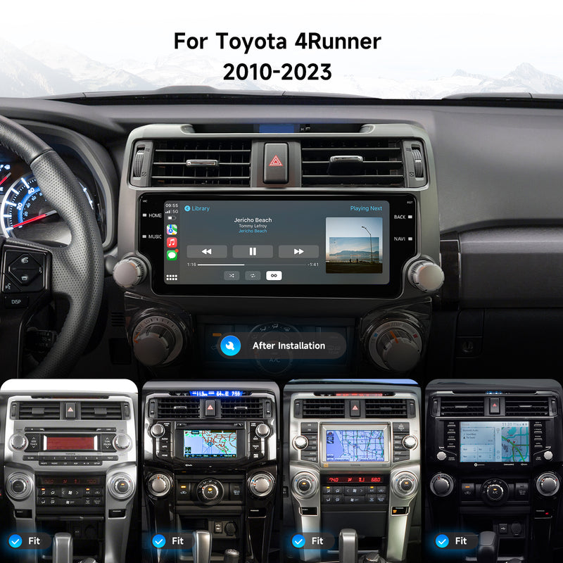 Dasaita Android13 Car Stereo for Toyota 4Runner 2010-2023 Wireless Carplay & Android Auto Black Car Radio | Qualcomm 665 | 10.25" 2K QLED Screen | Wifi+4G LTE | 6G/8G+64G/256G | DTS|GPS Navigation Head Unit | Optical Output
