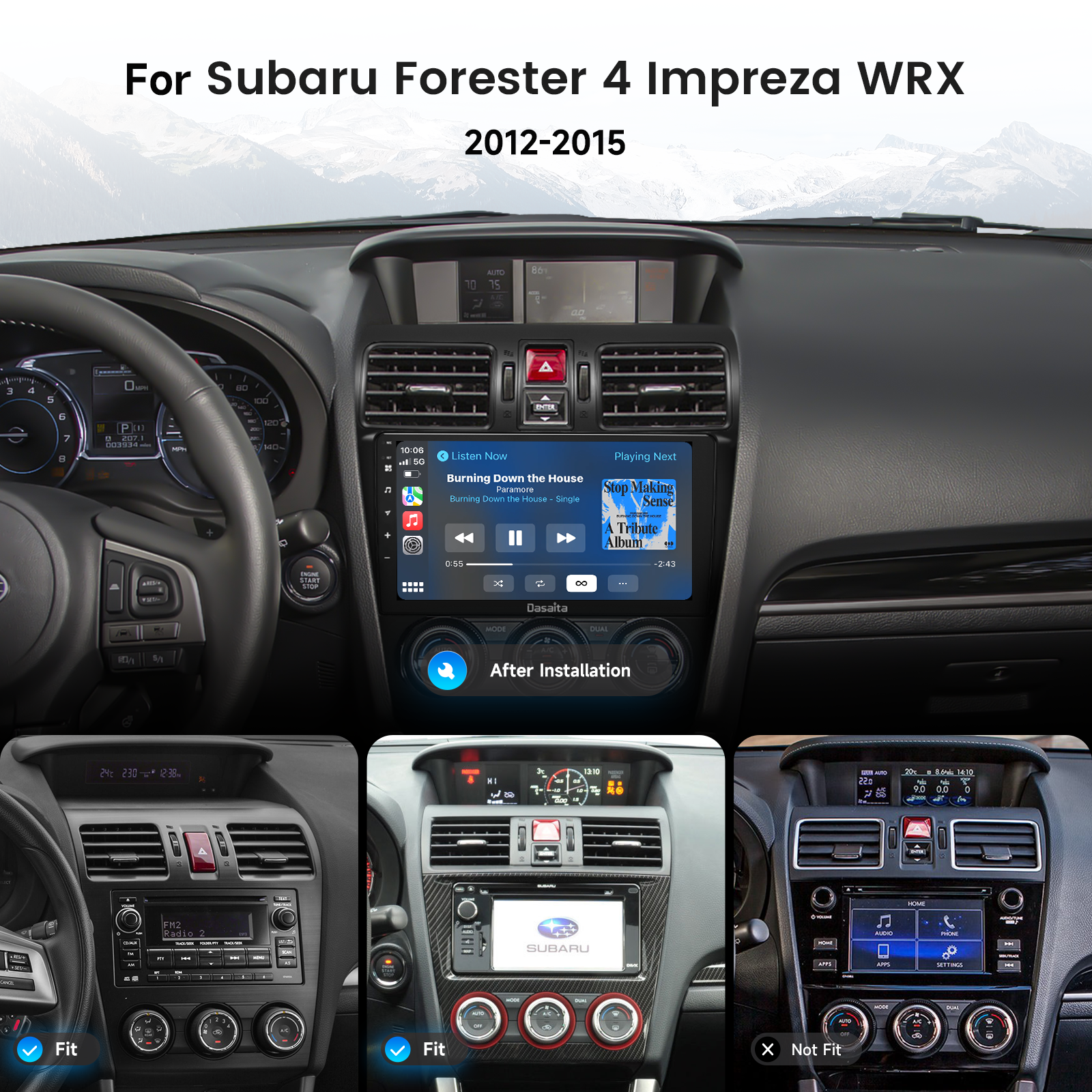 Dasaita Android13 Car Stereo for Subaru Forester 4 Impreza WRX 2012-2015 Wireless Carplay & Android Auto Car Radio | Qualcomm 665 | 9" QLED Screen | Wifi+4G LTE | 6G+64G | DTS|GPS Navigation Head Unit | Optical Output