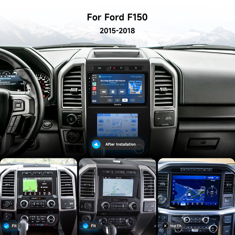 Dasaita Android13 Car Stereo for Ford F150 2015-2018 Wireless Carplay & Android Auto Car Radio | Qualcomm 665 | 9" QLED Screen | Wifi+4G LTE | 8G+256G| DTS|GPS Navigation Head Unit | Optical Output