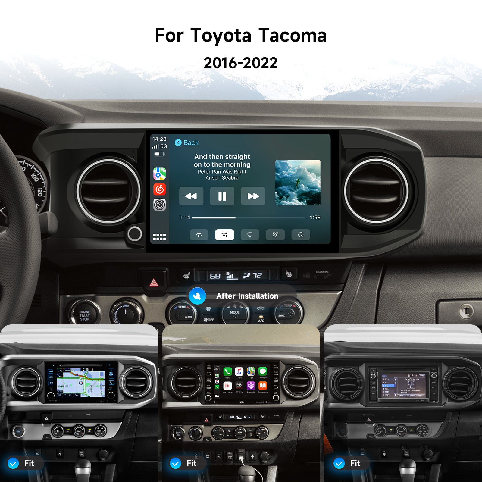 Dasaita Android13 Car Stereo for Toyota Tacoma 2016-2022 Wireless Carplay & Android Auto Car Radio|Qualcomm 665|10.2"/11.6" QLED Screen|Wifi+4G LTE|8+256G|DTS Head Unit|Optical Output
