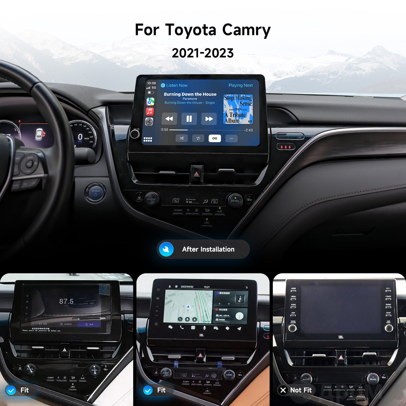 Dasaita 11.6" Android 13 Head Unit for Toyota Camry 2021-2023 | Wireless CarPlay, Volume Knob, 8GB+256GB