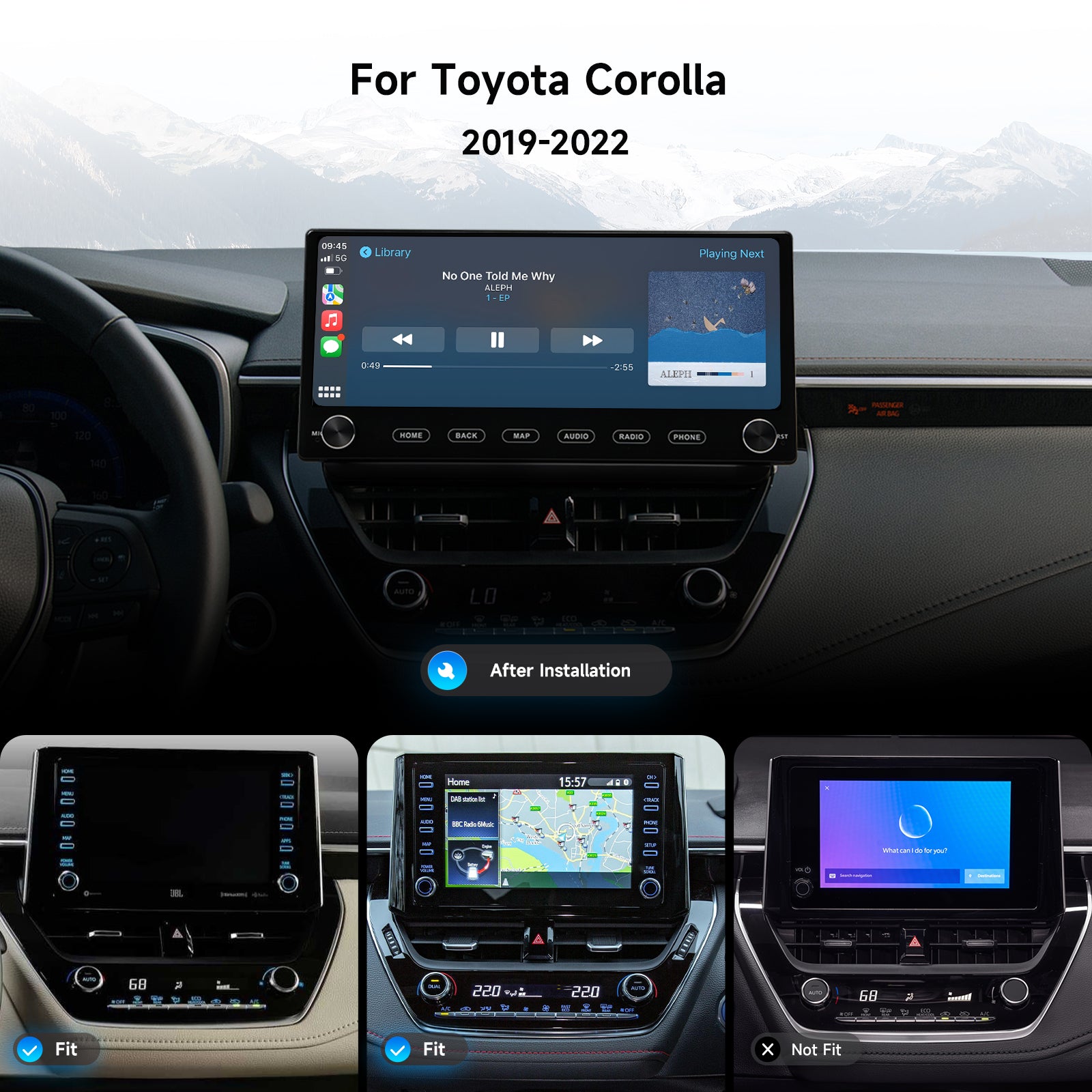 Dasaita Android13 Car Stereo for Toyota Corolla 2019-2022 Wireless Carplay & Android Auto Car Radio | Qualcomm 665 | 12.3" QLED Screen | Wifi+4G LTE | 8G+256G | DTS|GPS Navigation Head Unit | Optical Output