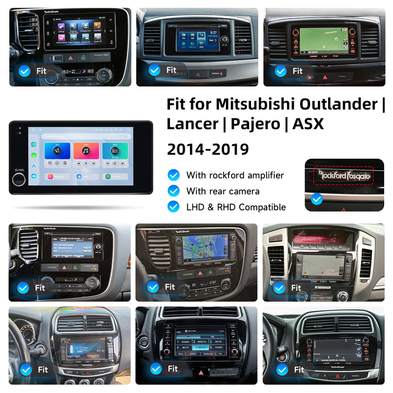 Dasaita Android 13 Car Stereo for Mitsubishi Universal Lancer ASX Outlander Pajero| Wireless CarPlay & Android Auto | 7" QLED Screen with Knob | Plug & Play | OEM Function Retention