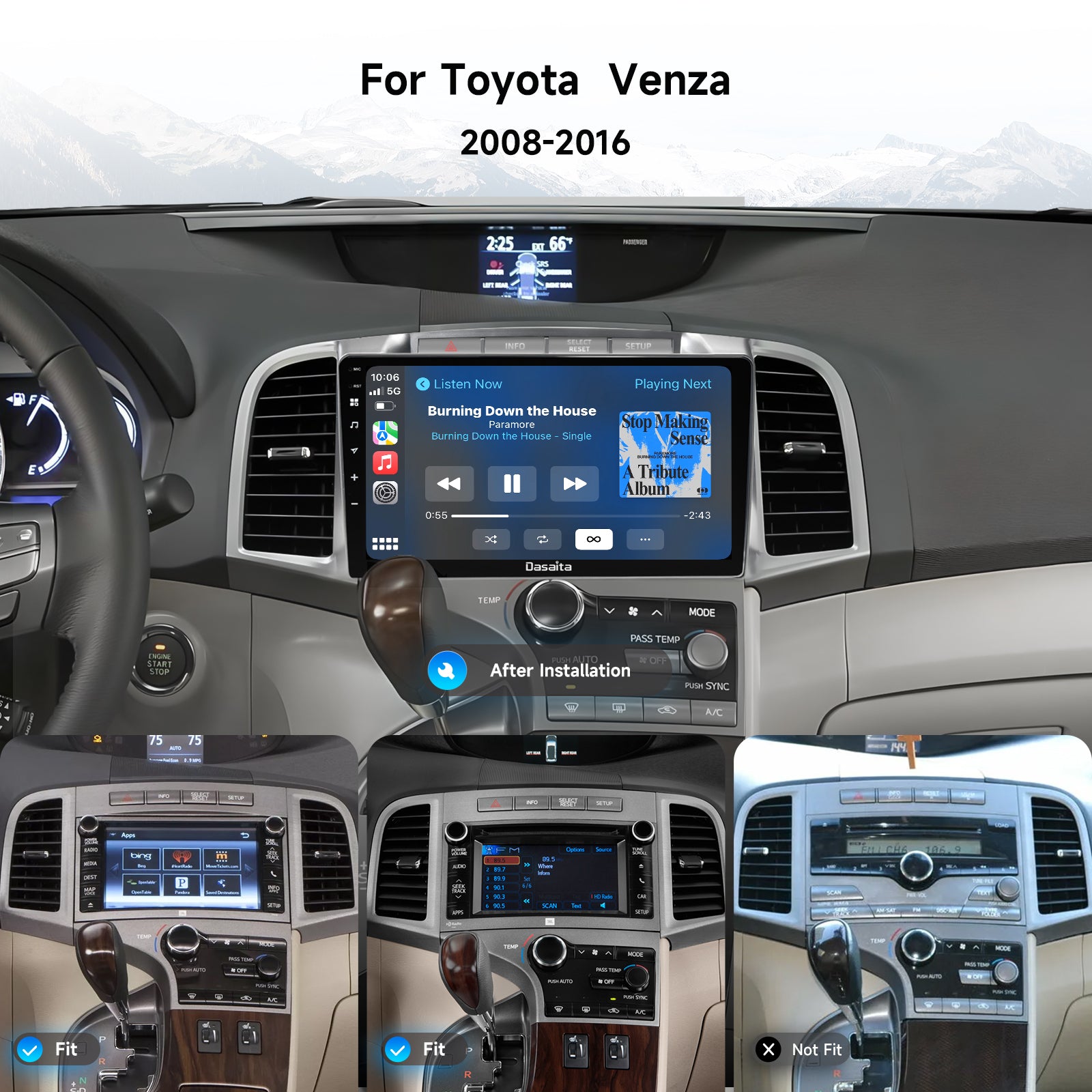 Dasaita Android 13 Car Stereo for Toyota Venza 2008-2016 Wireless Carplay & Android Auto Car Radio | Qualcomm 665 | 9" QLED Screen | Wifi+4G LTE | 6G+64G | DTS Head Unit | Optical Output