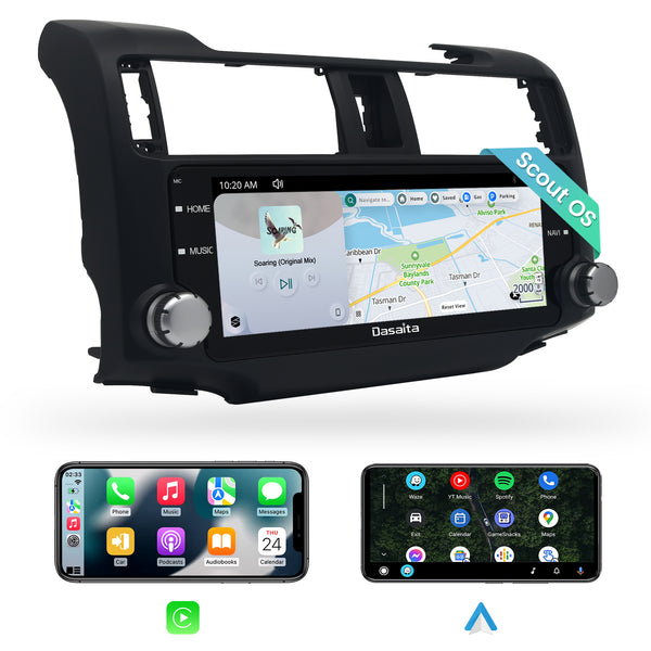 Dasaita Scout10 Toyota 4runner 2010 2011 2012 2013 2014 2015 2016 2017 2018 2019 Car Stereo 10.25 Inch Carplay Android Auto PX6 4G+64G Android10 Black 1280*480 DSP AHD Radio