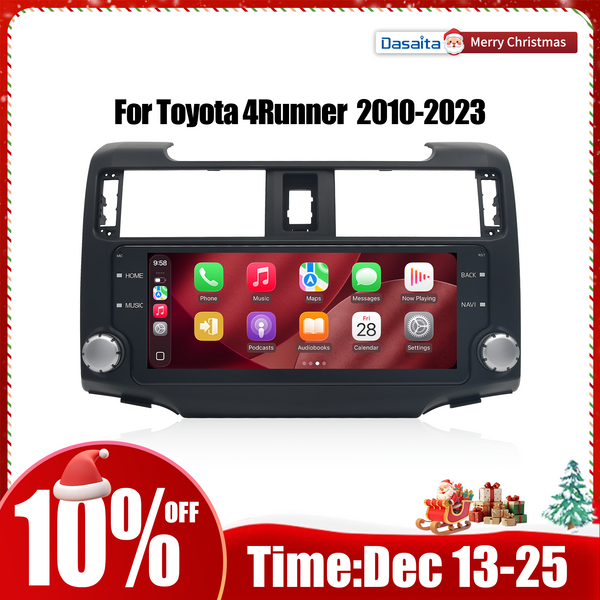 Dasaita Android13 Car Stereo for Toyota 4Runner 2010-2023 Wireless Carplay & Android Auto Black Car Radio | Qualcomm 665 | 10.25" 2K QLED Screen | Wifi+4G LTE | 6G/8G+64G/256G | DTS|GPS Navigation Head Unit | Optical Output