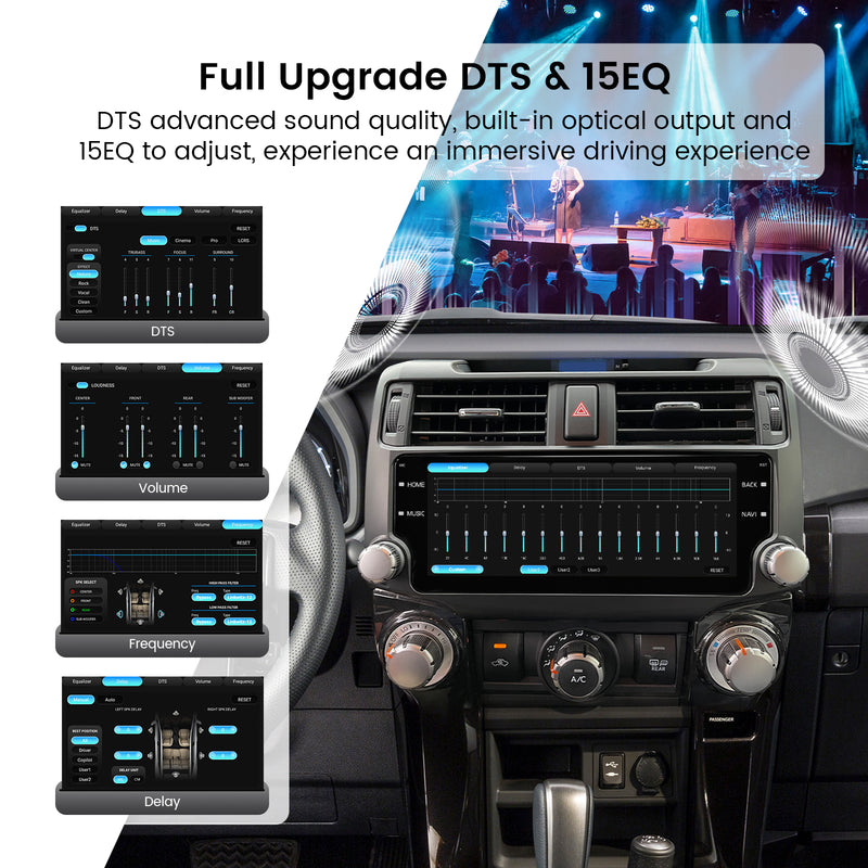 Dasaita Vivid13 Toyota 4Runner 2010-2023 Car Stereo 10.25 Inch 2K Wireless Carplay Android Auto 8G+256G Android13 Black 1920*720 DTS AHD Radio