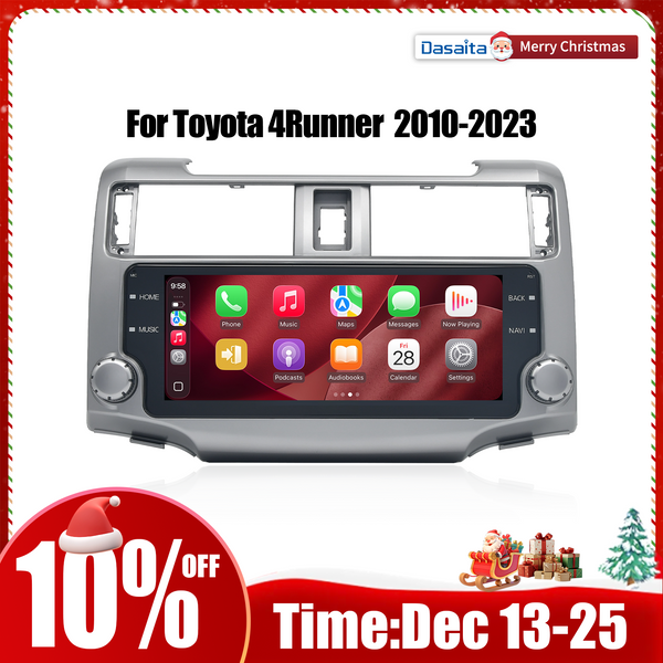Dasaita Android13 Car Stereo for Toyota 4Runner 2010-2023 Silver Wireless Carplay & Android Auto Car Radio | Qualcomm 665 | 10.25" 2K QLED Screen | Wifi+4G LTE | 6G/8G+64G/256G | DTS|GPS Navigation Head Unit | Optical Output