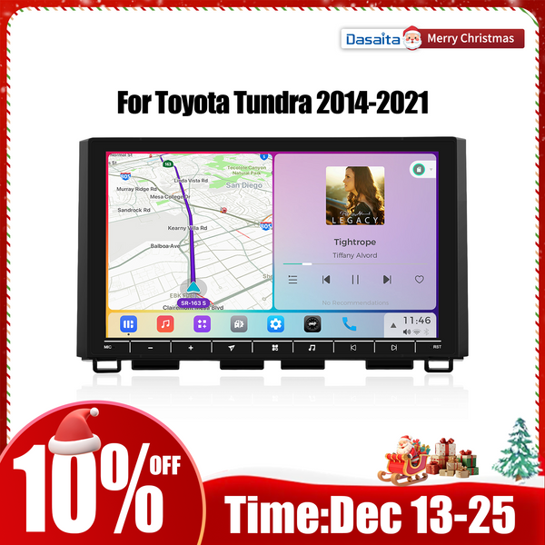 Dasaita Vivid13 Car Stereo for Toyota Tundra 2014-2021 Wireless Carplay & Android Auto Car Radio | Qualcomm 665 | 10.2" QLED Screen | Wifi+4G LTE | 8G+256G | DTS|GPS Navigation Head Unit | Optical Output