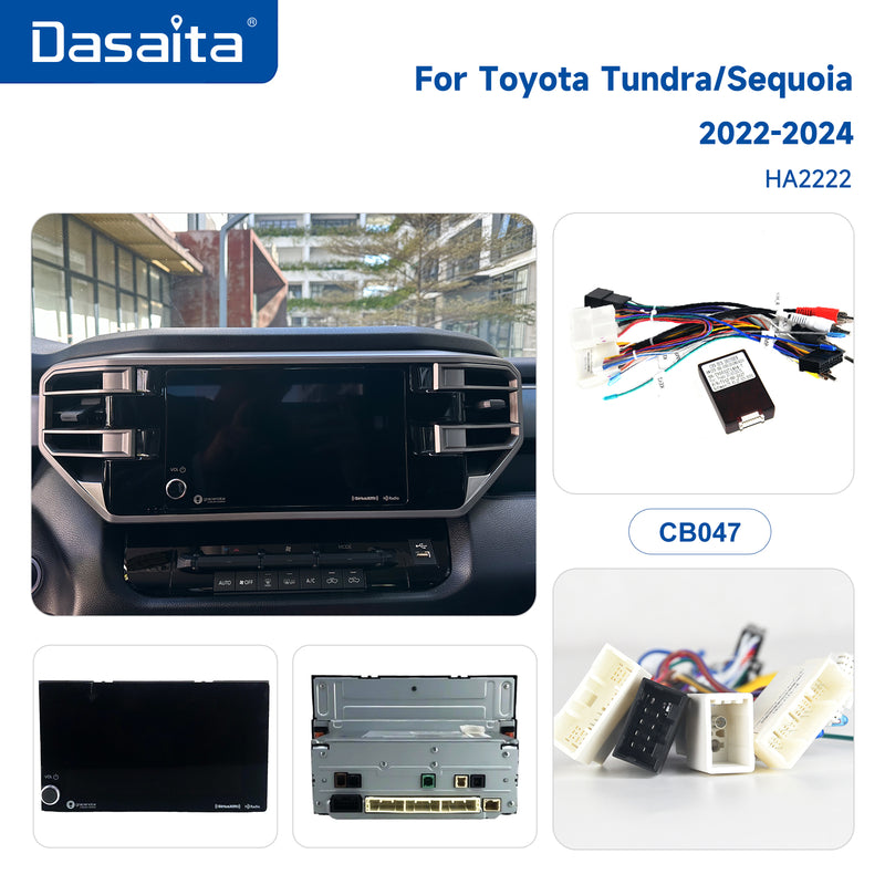 Dasaita Android12 Car Stereo for Tundra Sequoia 2022-2024 Silver Wireless Carplay & Android Auto Car Radio | Qualcomm 665 | 14" 2K QLED Screen | Wifi+4G LTE |8G+256G | DSP|GPS Navigation Head Unit | Optical Output