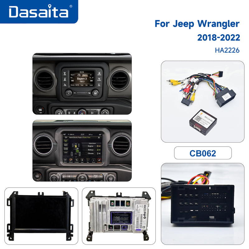 Dasaita Android13 Car Stereo for Jeep Wrangler JL/Gladiator JT 2018-2022 Wireless Carplay & Android Auto Car Radio | Qualcomm 665 | 10.2" QLED Screen | Wifi+4G LTE | 8G+256G | DTS|GPS Navigation Head Unit | Optical Output