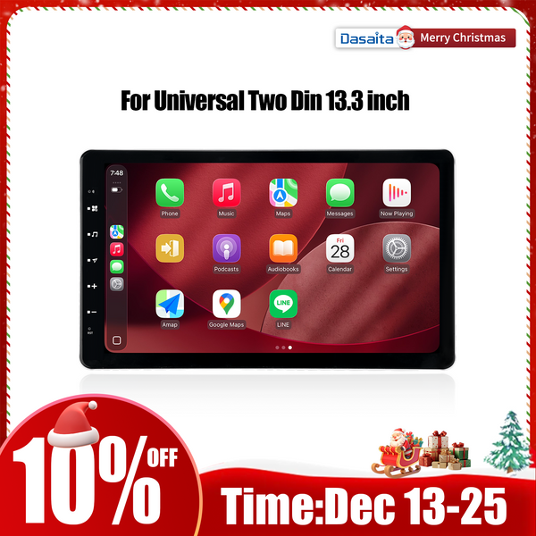 Dasaita Android13 Car Stereo for Universal 2 Din 13.3" Wireless Carplay & Android Auto Car Radio | Qualcomm 665 |2K QLED Screen| Wifi+4G LTE|6G+64G/8+256G|DTS|GPS Navigation Head Unit|Optical Output