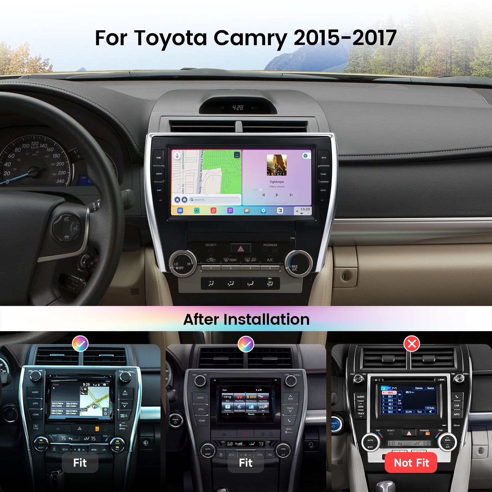 Dasaita Vivid13 Car Stereo for Toyota Camry 2015-2017 Wireless Carplay & Android Auto Car Radio | Qualcomm 665 | 10.33" QLED Screen | Wifi+4G LTE | 8G+256G | DTS|GPS Navigation Head Unit | Optical Output