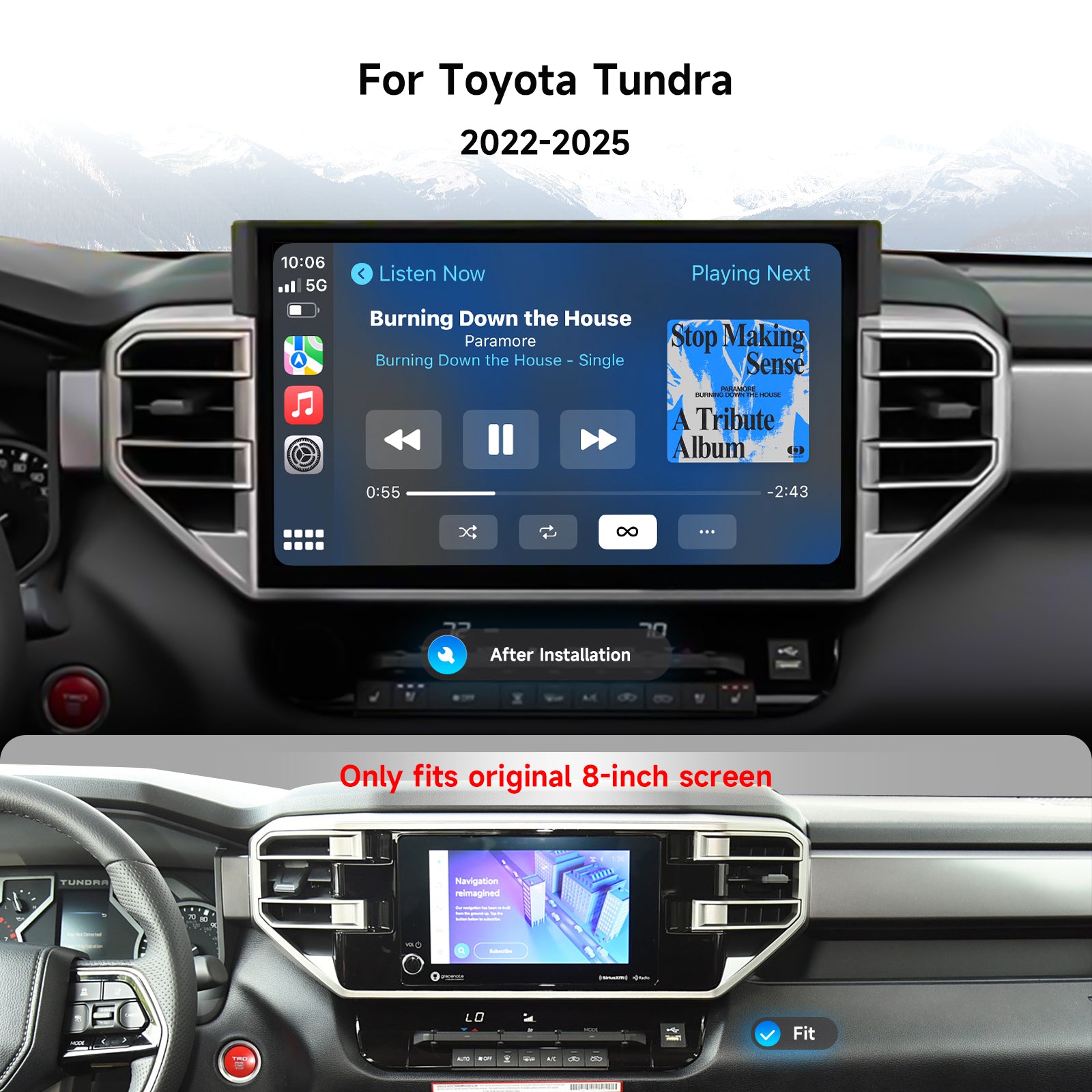Dasaita for 2022-2025 Toyota Tundra Android 13 Car Stereo | Wireless CarPlay & 14" QLED Touchscreen | 4G LTE & 8GB RAM for Off-Road Audio|AHD Camera