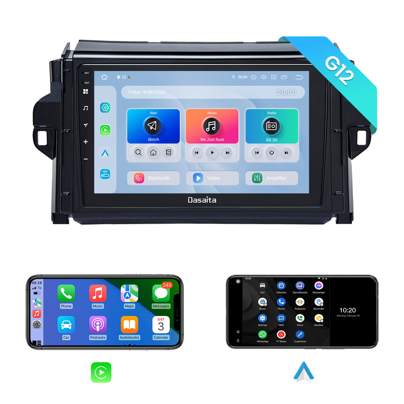 Dasaita Android12 Car Stereo for Toyota Fortuner 2015-2018 Wireless Carplay & Android Auto Car Radio | Qualcomm 665 | 9" QLED Screen | Wifi+4G LTE | 4G+64G | DSP|GPS Navigation Head Unit | Optical Output