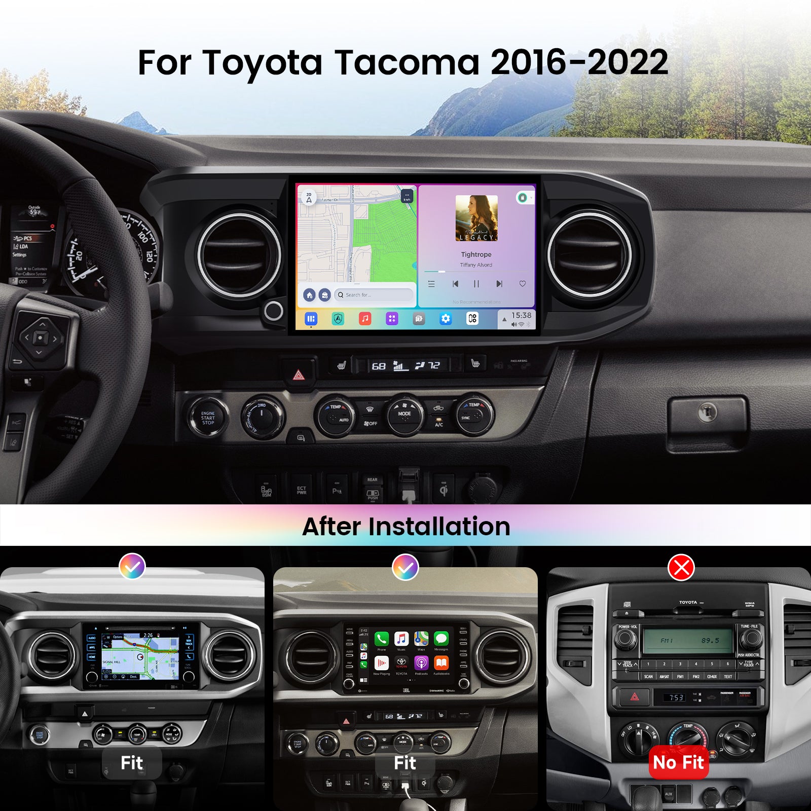 Dasaita Vivid13 Car Stereo for Toyota Tacoma 2016-2022 Wireless Carplay & Android Auto Car Radio|Qualcomm 665|11.6"QLED Screen|Wifi+4G LTE|8+256G|DTS Head Unit|Optical Output