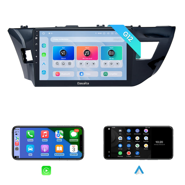 Dasaita Android12 Car Stereo for Toyota Corolla 2014-2016 LHD Wireless Carplay & Android Auto Car Radio | Qualcomm 665 | 10" QLED Screen | Wifi+4G LTE | 6G+64G | DSP|GPS Navigation Head Unit | Optical Output
