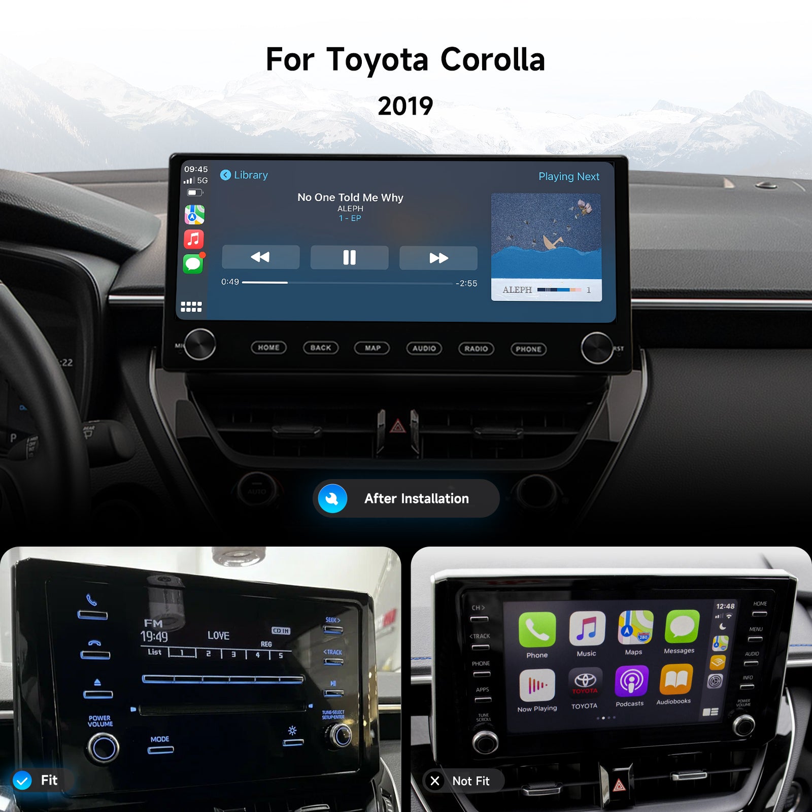 Dasaita Android13 Car Stereo for Toyota Corolla 2019-2022 Wireless Carplay & Android Auto Car Radio | Qualcomm 665 | 12.3" QLED Screen | Wifi+4G LTE | 8G+256G | DTS|GPS Navigation Head Unit | Optical Output