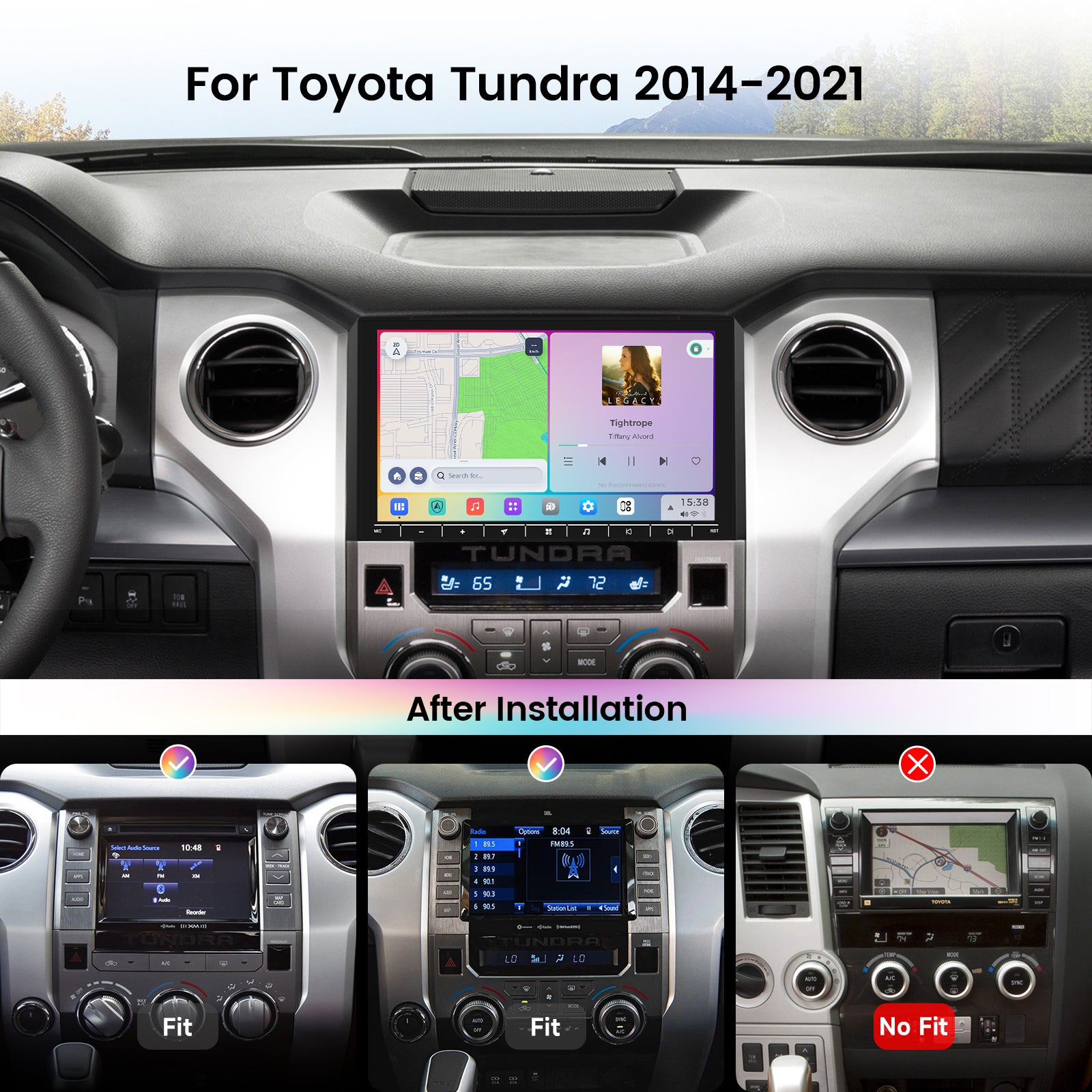 Dasaita Vivid13 Car Stereo for Toyota Tundra 2014-2021 Wireless Carplay & Android Auto Car Radio | Qualcomm 665 | 10.2" QLED Screen | Wifi+4G LTE | 8G+256G | DTS|GPS Navigation Head Unit | Optical Output