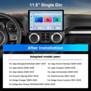 Dasaita Android13 Car Stereo for Universal 1 Din 11.6" Adjustable Wireless Carplay & Android Auto Car Radio | Qualcomm 665 |2K QLED Screen| Wifi+4G LTE|6G+64G|DTS|GPS Navigation Head Unit|Optical Output