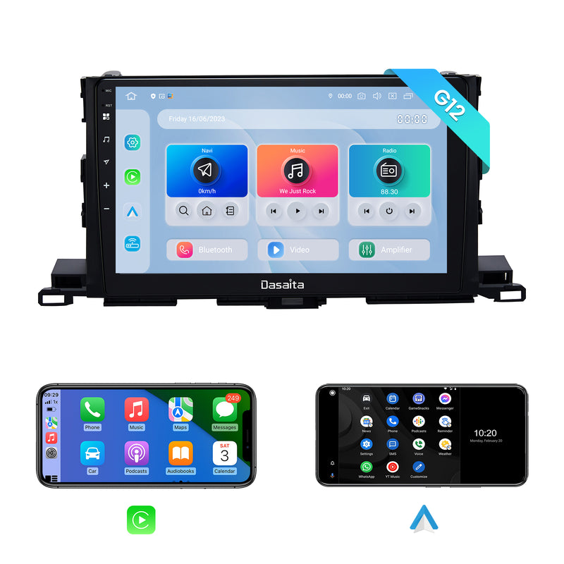 Dasaita Android12 Car Stereo for Toyota Highlander 2015-2019 Wireless Carplay & Android Auto Car Radio | Qualcomm 665 | 10.2" QLED Screen | Wifi+4G LTE | 4G+64G | DSP|GPS Navigation Head Unit | Optical Output