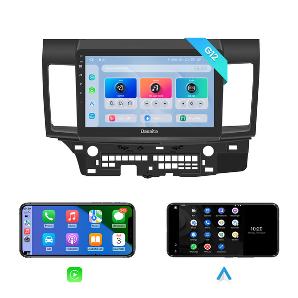 Dasaita Android12 Car Stereo for Mitsubishi Lancer/EVO 10 2008-2017 Wireless Carplay & Android Auto Car Radio| Qualcomm 665 | 10.2" QLED Screen | Wifi+4G LTE |6G+64G|DSP|GPS Navigation Head Unit| Optical Output
