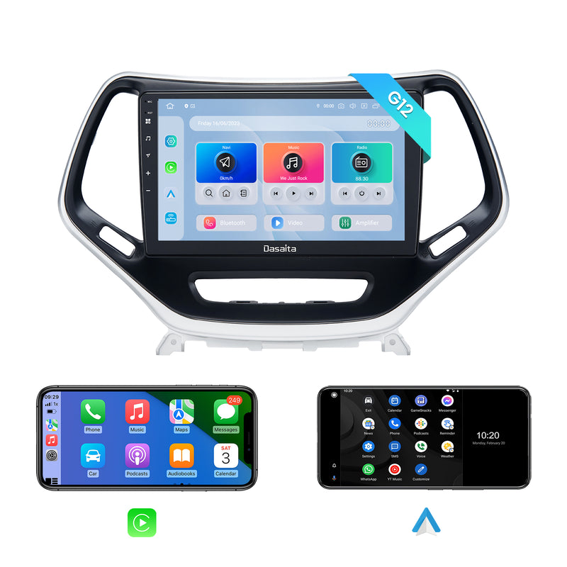 Dasaita Android12 Car Stereo for Jeep Cherokee 2013-2019 Wireless Carplay & Android Auto Car Radio| Qualcomm 665 | 10.2" QLED Screen | Wifi+4G LTE |6G+64G|DSP|GPS Navigation Head Unit| Optical Output
