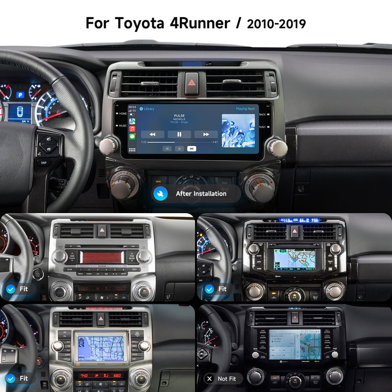 Dasaita Vivid11 Toyota 4Runner 2010 2011 2012 2013 2014 2015 2016 2017 2018 2019 Car Stereo 10.25 Inch Wireless Carplay Android Auto PX6 4G+64G Android11 Black 1280*480 DSP AHD Radio