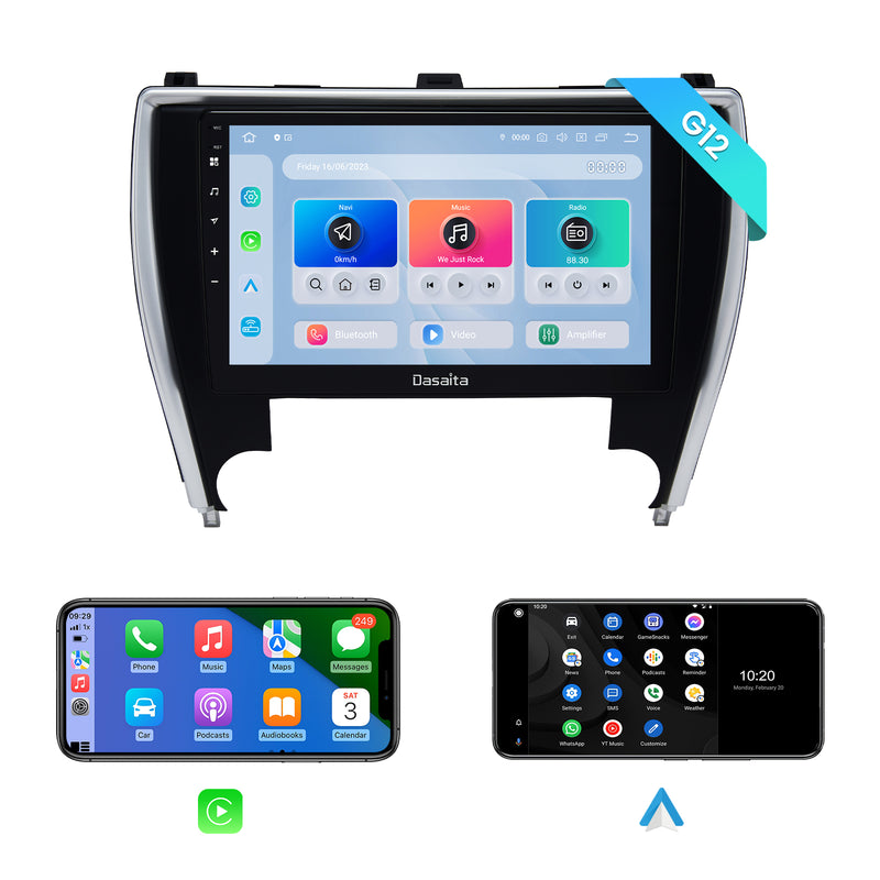 Dasaita Android12 Car Stereo for Toyota Camry 2015 2016 2017 Wireless Carplay & Android Auto Car Radio | Qualcomm 665 | 10.2" QLED Screen | Wifi+4G LTE | 4G+64G | DSP|GPS Navigation Head Unit | Optical Output