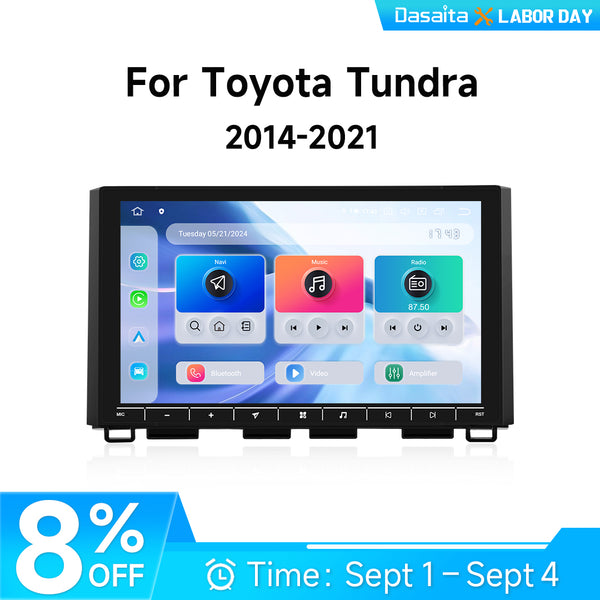 Dasaita Android13 Car Stereo for Toyota Tundra 2014-2021 Wireless Carplay & Android Auto Car Radio | Qualcomm 665 | 10.2" QLED Screen | Wifi+4G LTE | 6G/8G+64G/256G | DTS|GPS Navigation Head Unit | Optical Output