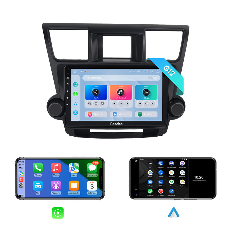Dasaita Android12 Car Stereo for Toyota Highlander 2007-2014 Wireless Carplay & Android Auto Car Radio | Qualcomm 665 | 10.2" QLED Screen | Wifi+4G LTE | 6G+64G | DSP|GPS Navigation Head Unit | Optical Output