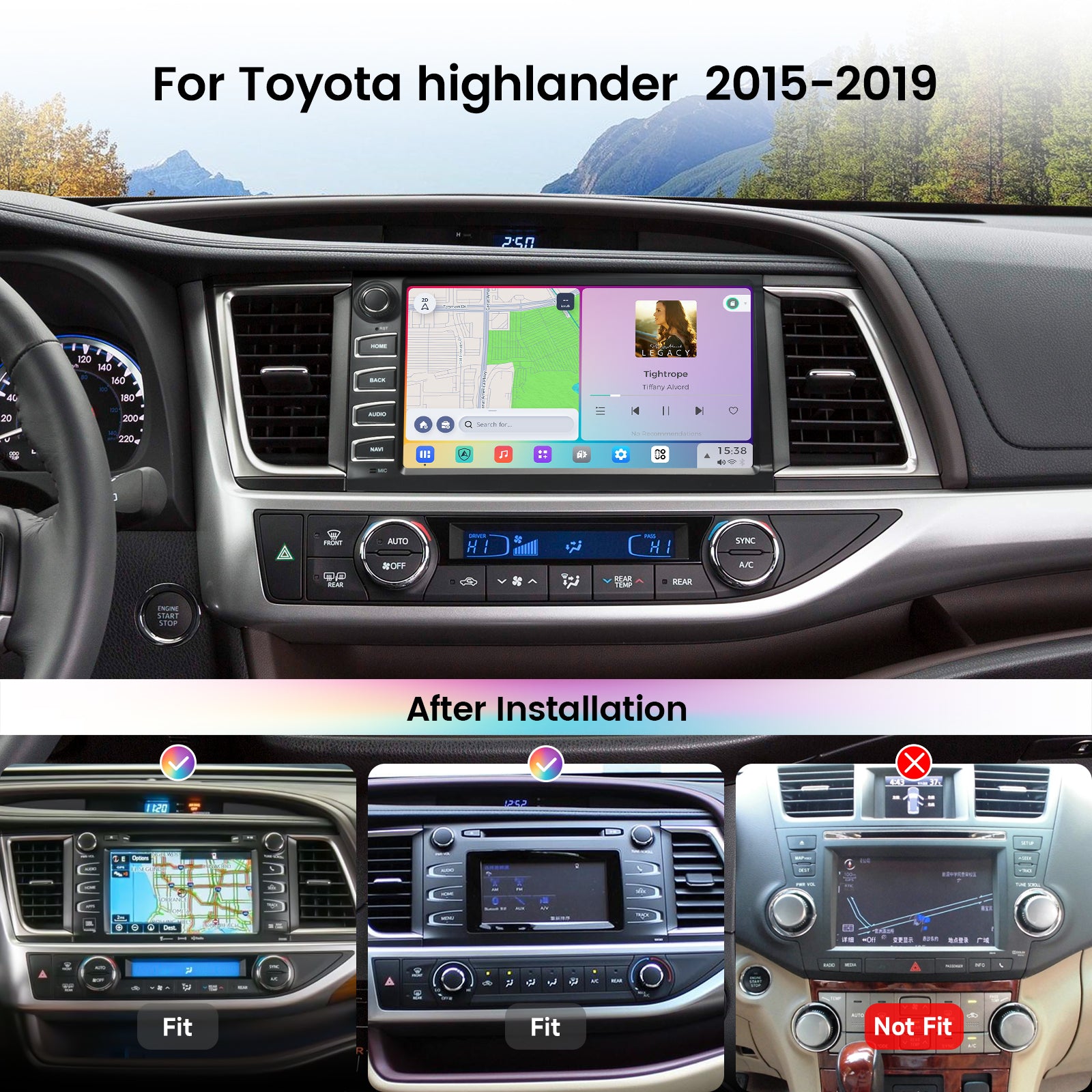 Dasaita Vivid13 Car Stereo for Toyota Highlander 2015-2019 Wireless Carplay & Android Auto Car Radio | Qualcomm 665 | 10.2" QLED Screen | Wifi+4G LTE | 8G+256G | DTS|GPS Navigation Head Unit | Optical Output