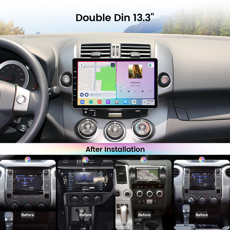 Dasaita Vivid13 Car Stereo for 13.3" Universal Double Din Wireless Carplay & Android Auto Car Radio | Qualcomm 665 | 2K QLED Screen | Wifi+4G LTE | 8G+256G | DTS|GPS Navigation Head Unit | Optical Output